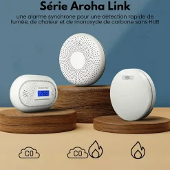 Détecteur de fumée Aroha Smart Connect & Link connectable et WiFi - Alarme incendie connecte Tuya et Smartlife - 2 pieces