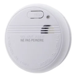 Détecteur de fumée CE garanti 5 ans - avec pile et accessoires - Otio