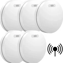 Détecteur de fumée connectable Aroha Link - Batterie 10 ans - Capteur de fumée interconnecté - Alarme incendie - 5 pièces