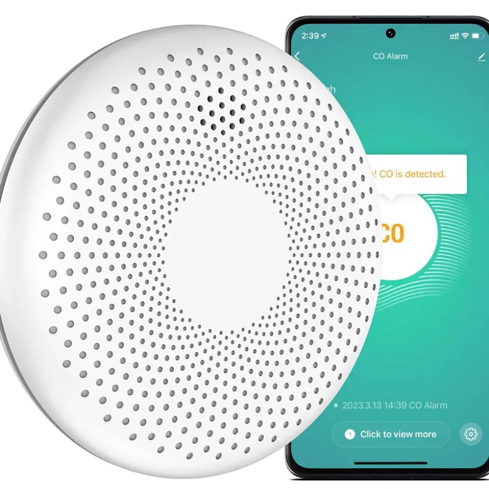 Détecteur de fumée et de monoxyde de carbone Aroha Smart Connect WiFi - Batterie 10 ans - Alarme incendie et CO - Tuya & SmartLife