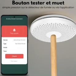 Détecteur de fumée et de monoxyde de carbone Aroha Smart Connect WiFi - Batterie 10 ans - Alarme incendie et CO - Tuya & SmartLife