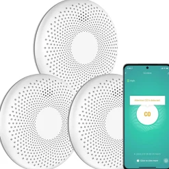 Détecteur de fumée et de monoxyde de carbone Aroha Smart Connect WiFi - Batterie 10 ans - Alarme incendie et CO - 3 pièces