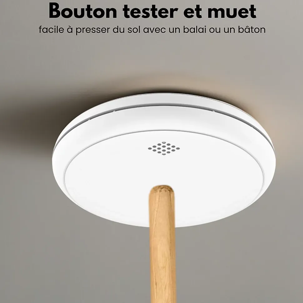 Détecteur de fumée et de monoxyde de carbone Aroha Safety Pro Sleep Line - Batterie 10 ans - Alarme incendie et détecteur de CO