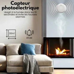 Détecteur de fumée et de monoxyde de carbone Aroha Safety Pro - Batterie 10 ans - Alarme incendie et CO