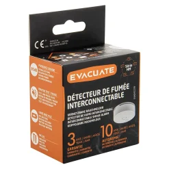 Détecteur de fumée interconnecté Evacuate 433MHZ