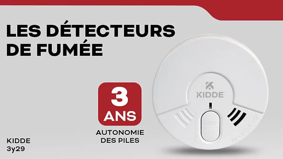 Détecteur de fumée Kidde 3Y29 autonomie 3 ans