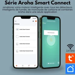Détecteur de fumée WiFi Aroha Smart Connect - Batterie 10 ans - Alarme incendie connecte avec Tuya et Smartlife - 5 pièces