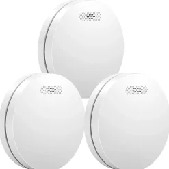 Détecteur de fumée/chaleur connectable Aroha Link - Batterie 10 ans - Capteur de fumée interconnecté - Alarme incendie - Pack de 3