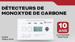 Détecteur de monoxyde de carbone digital Kidde K10LLDCO
