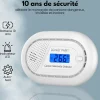 Détecteur de monoxyde de carbone interconnecté Aroha Link - Batterie 10 ans - Alarme de CO - Portable - 2 pièces