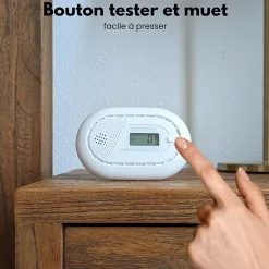 Détecteur de monoxyde de carbone interconnecté Aroha Link - Batterie 10 ans - Alarme de CO - Portable - 2 pièces