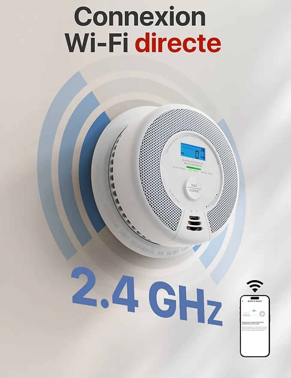Détecteur Fumée et CO Connecté Wi-Fi Batterie Remplaçable X-Sense SC07-WX Lot 2