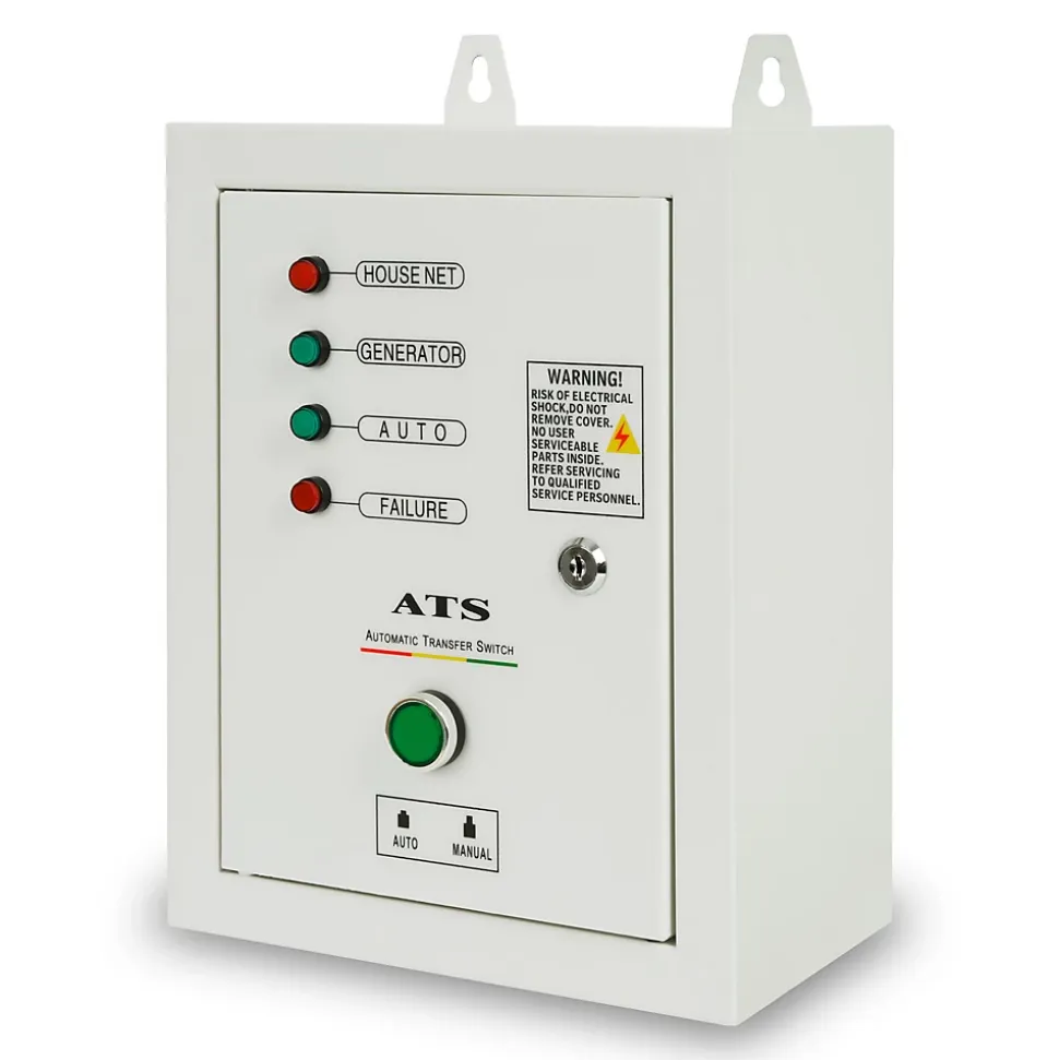 EBERTH ATS commutateur de transfert automatique 3 phases jusqu'à 15kW, 400V tension de service, câble de commande 1,5m ATS inclus