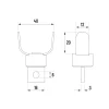 EBERTH Tête de coupe à fourche lisse pour machine à nettoyer les tubes, C-Cutter tubes de 50-125mm, accouplement M6, tête 40mm