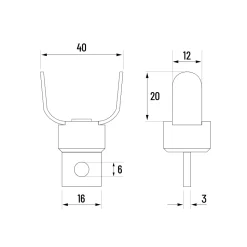 EBERTH Tête de coupe à fourche lisse pour machine à nettoyer les tubes, C-Cutter tubes de 50-125mm, accouplement M6, tête 40mm