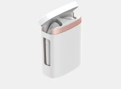 Ecouteurs connectés Bluetooth boîtier rose