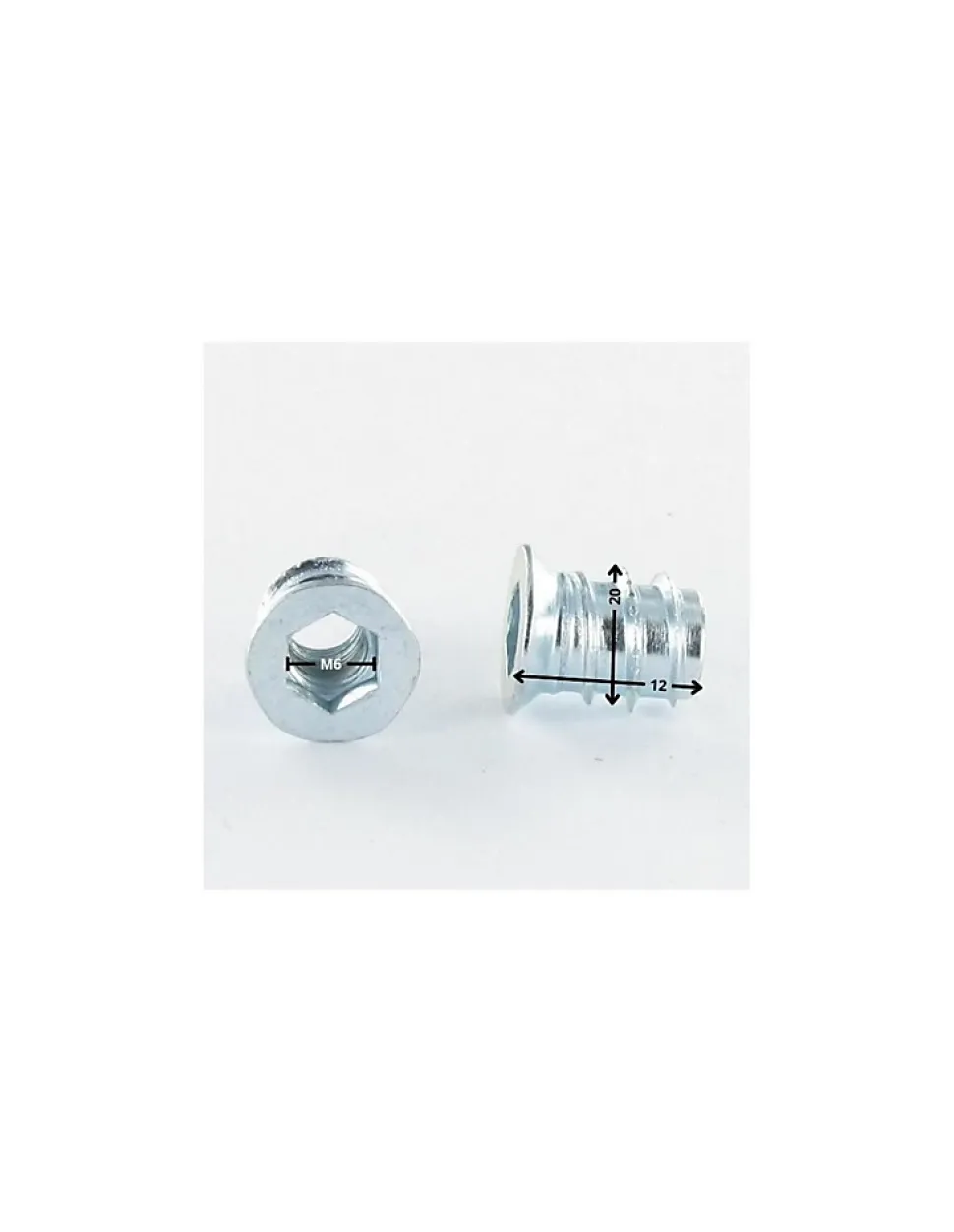 Ecrou Clé de 6 HC6 M6 12X20 Acier zingué - 500 pièces