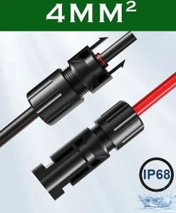 Elfcam - 2 Câbles Solaires 4mm² 30m, Connecteurs M/F, 12AWG, DC1500V, IP68, Anti-UV, Certifié TUV