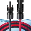 Elfcam - 2 Câbles Solaires 4mm² 1m, Connecteurs M/F, 12AWG, DC1500V, IP68, Anti-UV, Certifié TUV