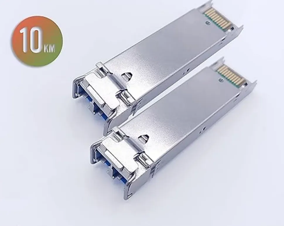 Elfcam - 2 Modules SFP 1,25 Gbps LC/UPC Duplex Monomode OS2 1310nm, 10 km, Transceivers Fibre Optique Performants