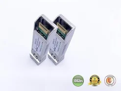 Elfcam - 2 Modules SFP+ 10 Gbps - LC/UPC Monomode OS2, 1310nm 10GBase-LR, 10 km, Compatibles Freebox Ultra