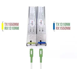 Elfcam - 2 Modules SFP BIDI 1,25 Gbps - SC Monomode, DDM, 10 km, TX1310/RX1550 & TX1550/RX1310