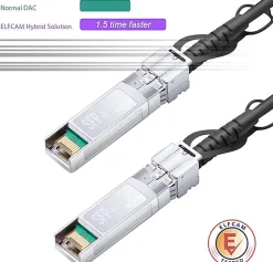 Elfcam - Câble DAC SFP+ à SFP+ 10Gb - 8m, Twinax Attache Directe, Haute Performance