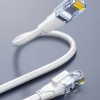 Elfcam - Câble Ethernet RJ45 Cat 7 SFTP 10m (Rond Blanc), 10Gbps, 600MHz, Cuivre, Anti-Interférences