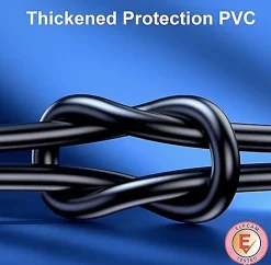 Elfcam - Câble Ethernet RJ45 Cat 7 SFTP 10m (Rond Noir), 10Gbps, 600MHz, Cuivre, Anti-Interférences