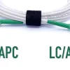 Elfcam - Câble Fibre Optique LC/APC à LC/APC - 1m (Blanc), Jarretière Optique Simplex Monomode 9/125um LSZH
