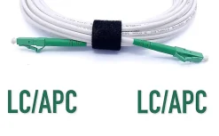 Elfcam - Câble Fibre Optique LC/APC à LC/APC - 5m (Blanc), Jarretière Optique Simplex Monomode 9/125um LSZH