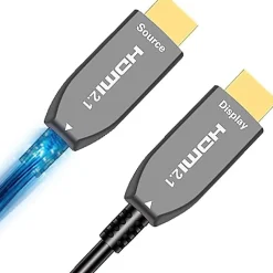 Elfcam - Câble HDMI 8K Fibre Optique 25m (Noir) - 48Gbps, HDMI 2.1, 8K 60Hz, 4K 120Hz, HDR10,eARC, PS5, Xbox, TV