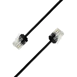 Elfcam - Câble RJ45 Cat 6 Slim 1m (Noir) - 32AWG Ultra Fin, Réseau LAN/WAN, Haut Débit, Idéal PC, Box, Routeur
