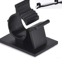 Elfcam - Clips Câble Adhésif Réglable pour Fibre Optique, Noir, Maison/Bureau, Attache Fil (Lot de 60)