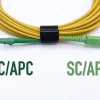 Elfcam - 0.5m Câble à Fibre Optique SC/APC à LC/APC Monomode Simplex 9/125um OS2 Jarretière Optique LSZH Jaune