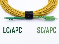 Elfcam - 0.5m Câble à Fibre Optique SC/APC à LC/APC Monomode Simplex 9/125um OS2 Jarretière Optique LSZH Jaune