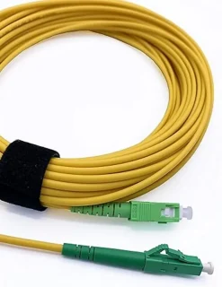 Elfcam - 0.5m Câble à Fibre Optique SC/APC à LC/APC Monomode Simplex 9/125um OS2 Jarretière Optique LSZH Jaune