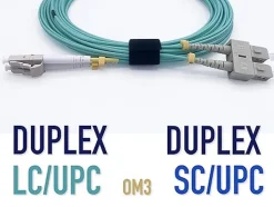 Elfcam - 100m Câble à Fibre Optique OM3 SC/UPC à LC/UPC Multimode Duplex 50/125um LSZH