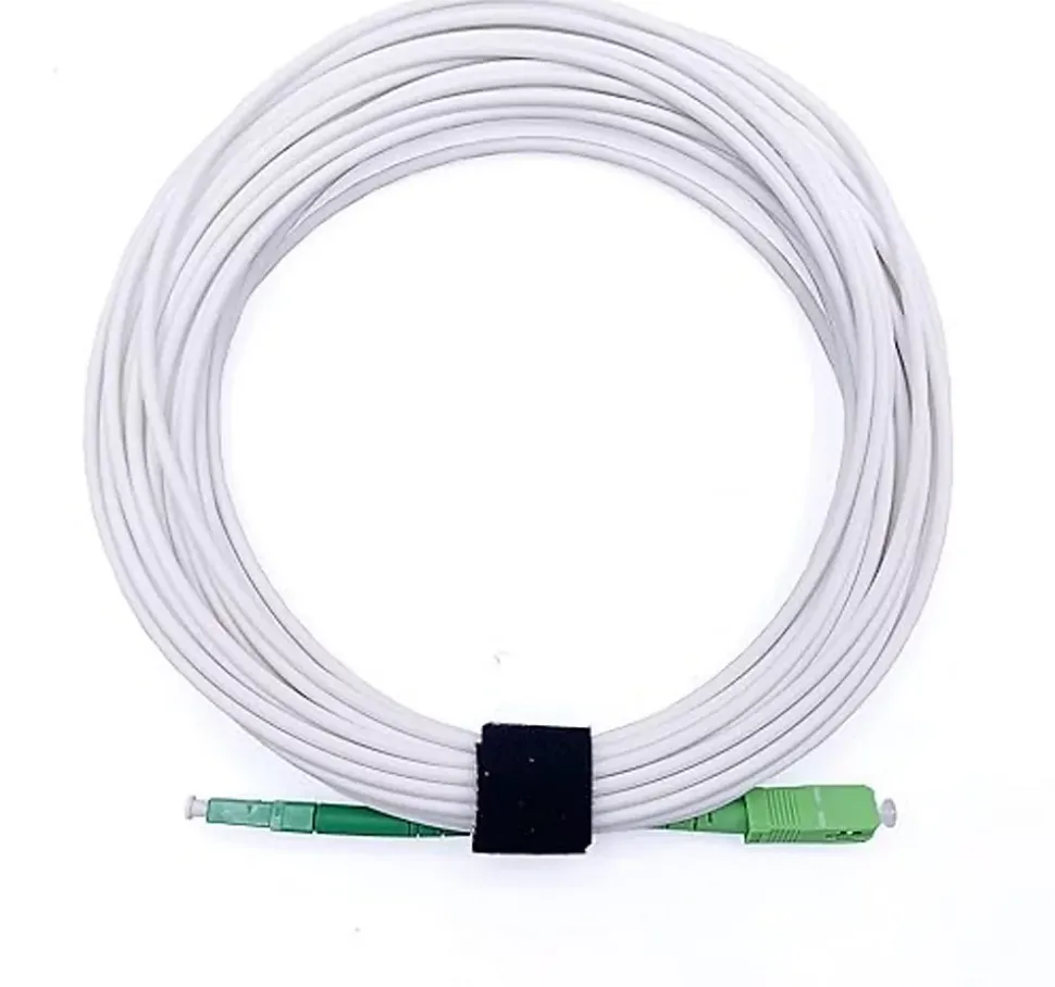 Elfcam - 5m Câble à Fibre Optique SC/APC à LC/APC Monomode Simplex 9/125um OS2 Jarretière Optique LSZH Blanc