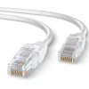 Elfcam - 40m Câble Ethernet RJ45 Cat 6 Rond Blanc 1Gbps 26AWG, LAN/WAN, Idéal PC, Modem, Routeur, Box Fibre