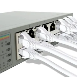 Elfcam - 40m Câble Ethernet RJ45 Cat 6 Rond Blanc 1Gbps 26AWG, LAN/WAN, Idéal PC, Modem, Routeur, Box Fibre