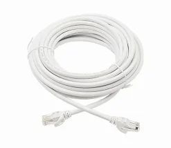 Elfcam - 40m Câble Ethernet RJ45 Cat 6 Rond Blanc 1Gbps 26AWG, LAN/WAN, Idéal PC, Modem, Routeur, Box Fibre