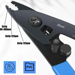 Elfcam - Pince à Dénuder 3 Coupes, FTTH Outil pour 2 Gaines Fibre 125um à 900um, Modèle CS-02