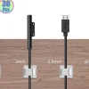Elfcam - 30x Clips Câble Adhésif Ethernet, Blanc 8.0mm, Maison/Bureau, Attache Fil (Lot de 30)