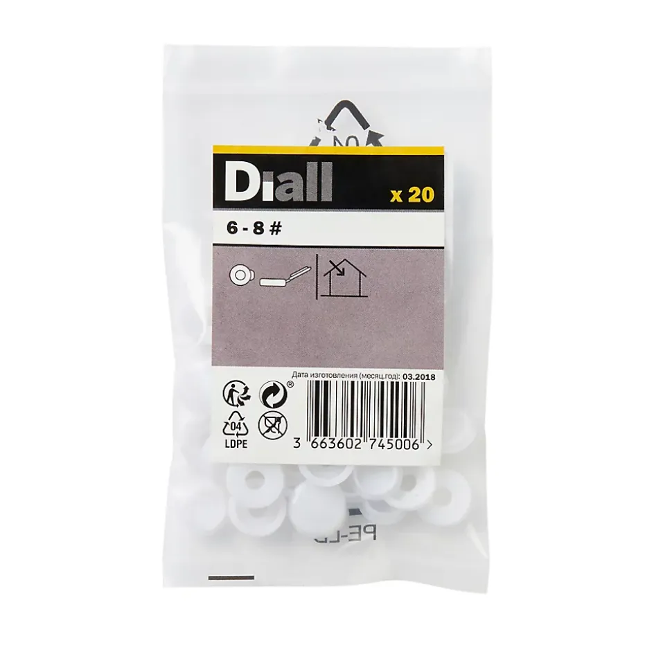Embout blanc à clipser ø6-8 mm - 20 pièces
