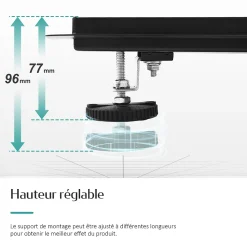 EMKE Caniveau de Douche 60 cm, Acier Inoxydable, Siphon de Sol 2 en 1 avec Filtre à Cheveux, Finition Noire
