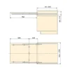 Emuca Coulisses pour table à rallonge Coktail Reverse H35, Aluminium, Inox anodisé