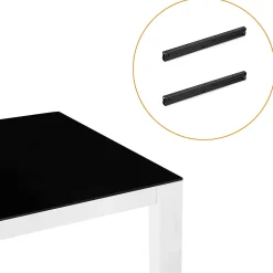 Emuca Ensemble de mécanismes de levage pour tables basses, permette elevare la mesa 192mm, Acier, Peint en noir