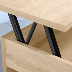 Emuca Ensemble de mécanismes de levage pour tables basses, permette elevare la mesa 192mm, Acier, Peint en noir