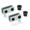Emuca Jeu de charnières intérieures pour porte Verre, épaisseur 4-6mm, Acier, Gris métallisé